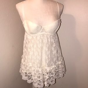 Sexy Little Things 36C Victoria’s Secret White Lace Baby Doll